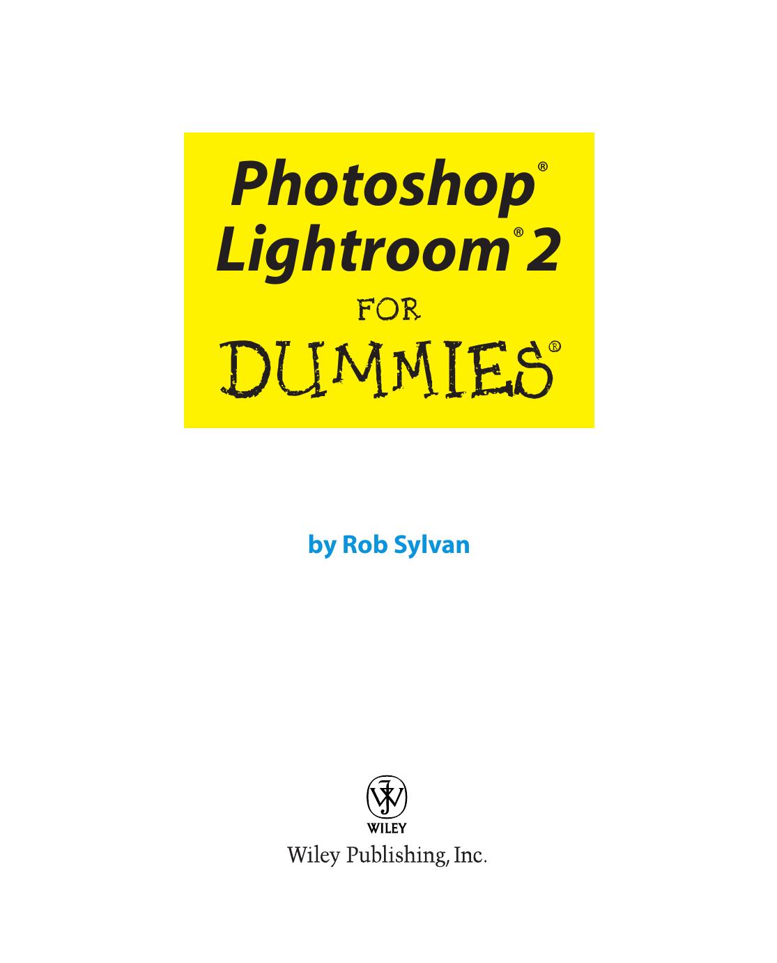 Photoshop Lightroom 2 for Dummies
