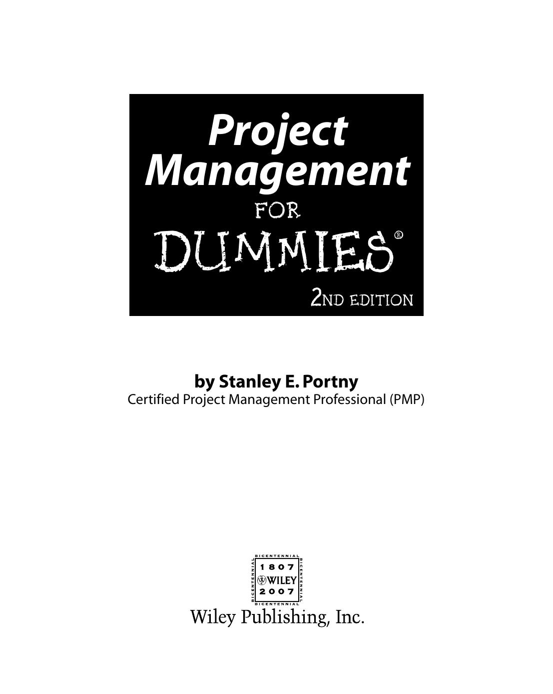 Project Management for Dummies ISBN - 0470049235