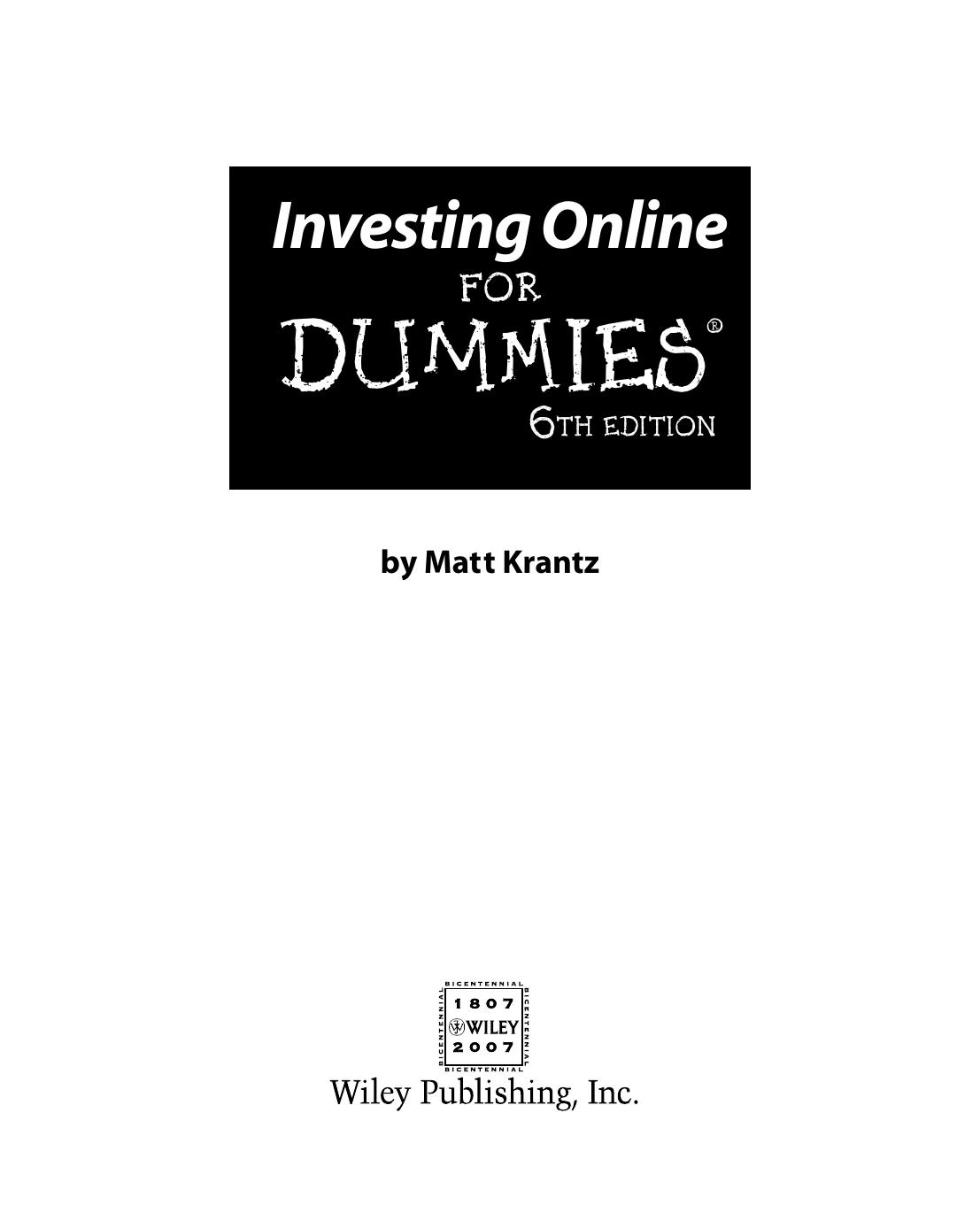 Investing Online for Dummies ISBN