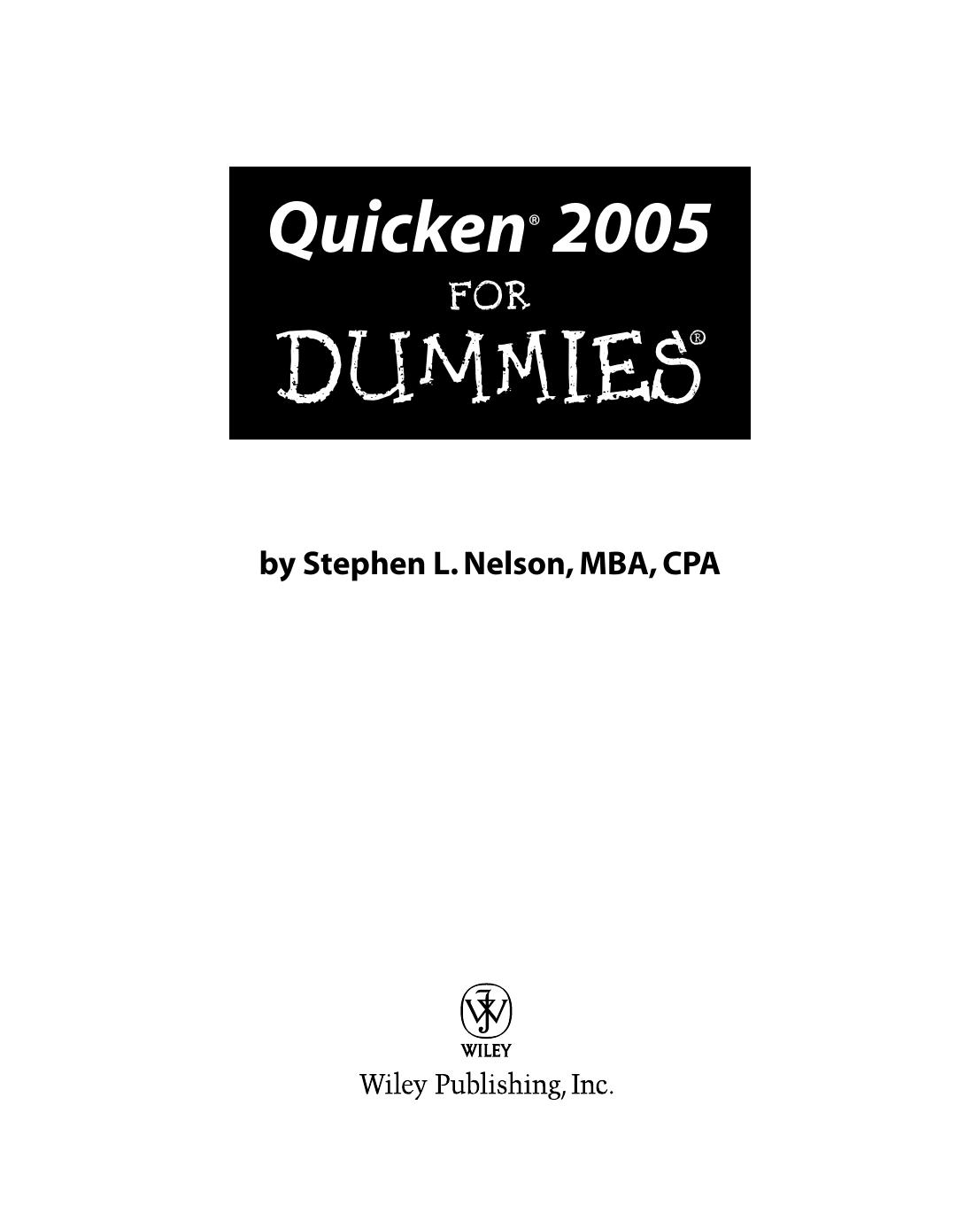 Quicken 2005 for Dummies