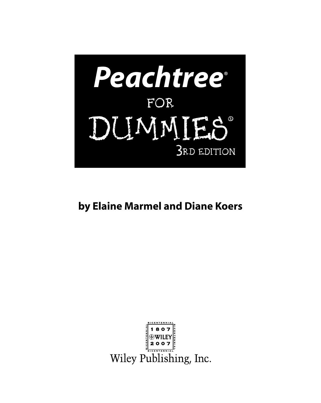 Peachtree for Dummies