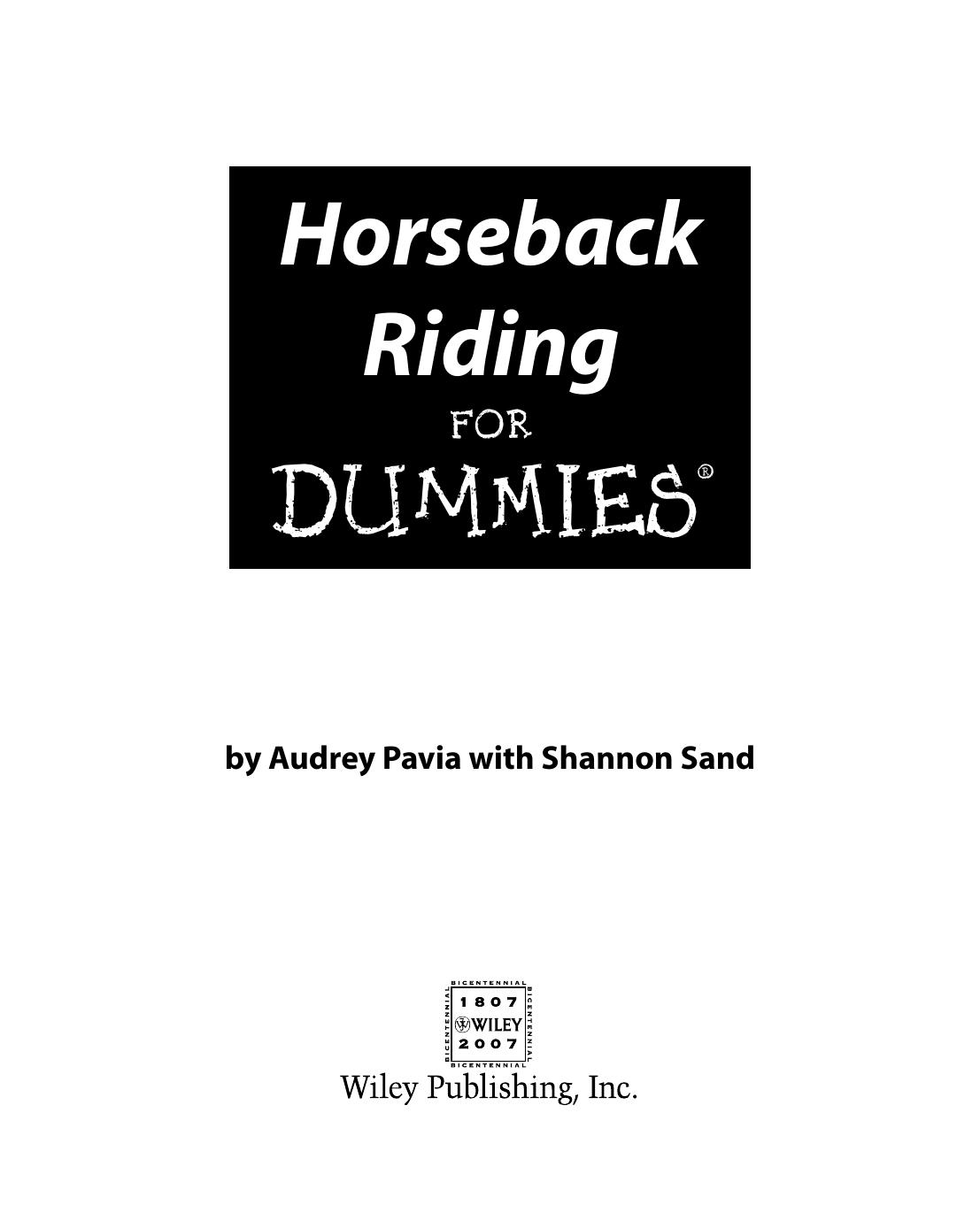 Horseback Riding for Dummies ISBN - 0470097191