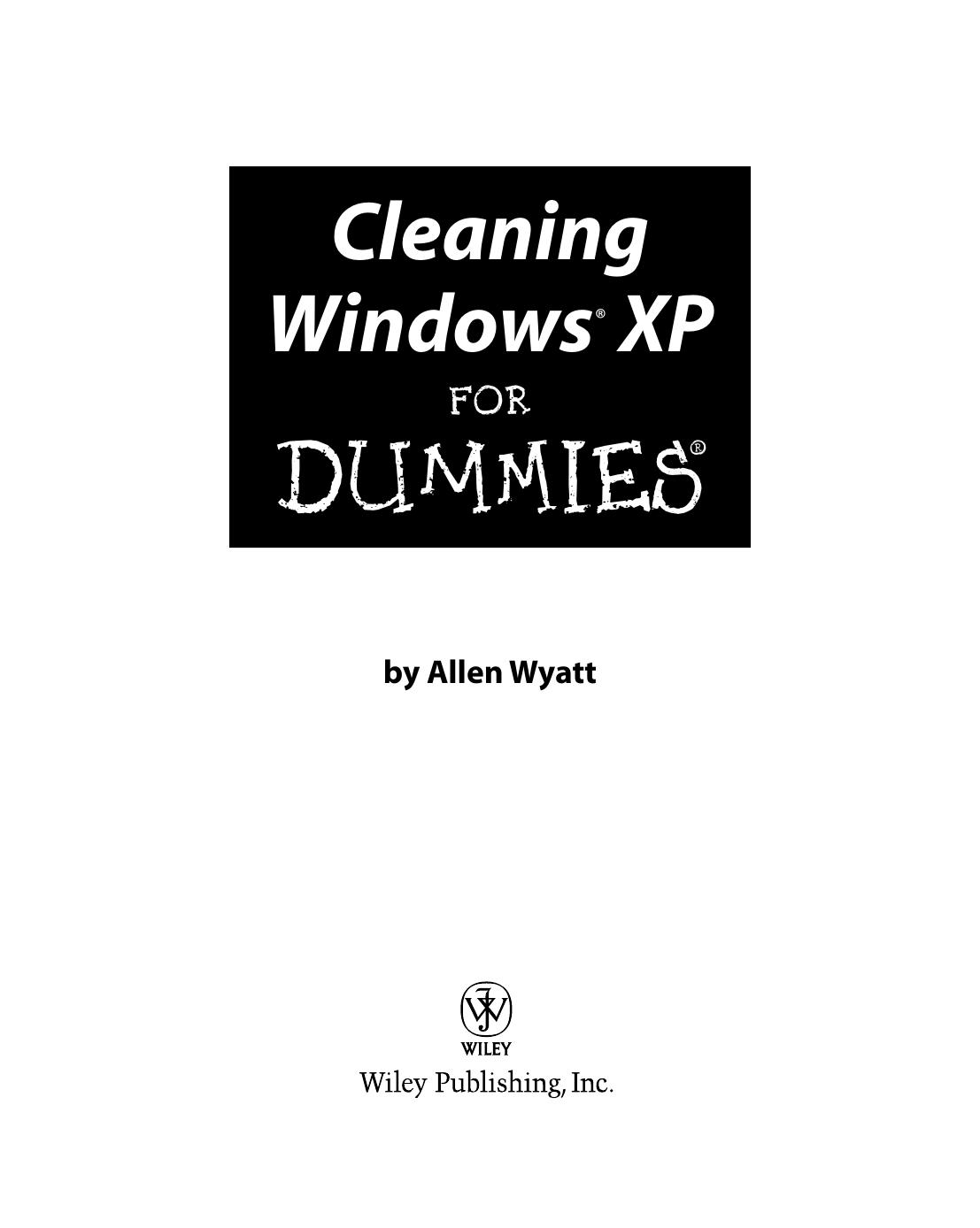Cleaning Windows XP for Dummies