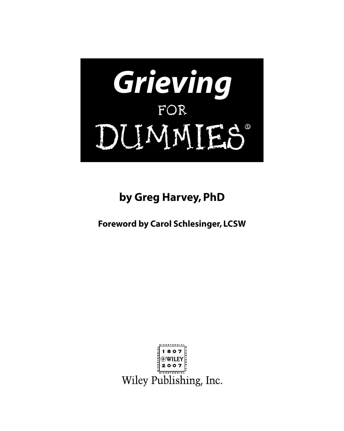 Grieving for Dummies ISBN - 047006742X