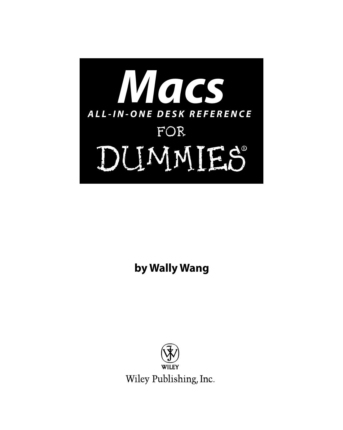 Macs All-in-One Desk Reference for Dummies ISBN - 0470169575