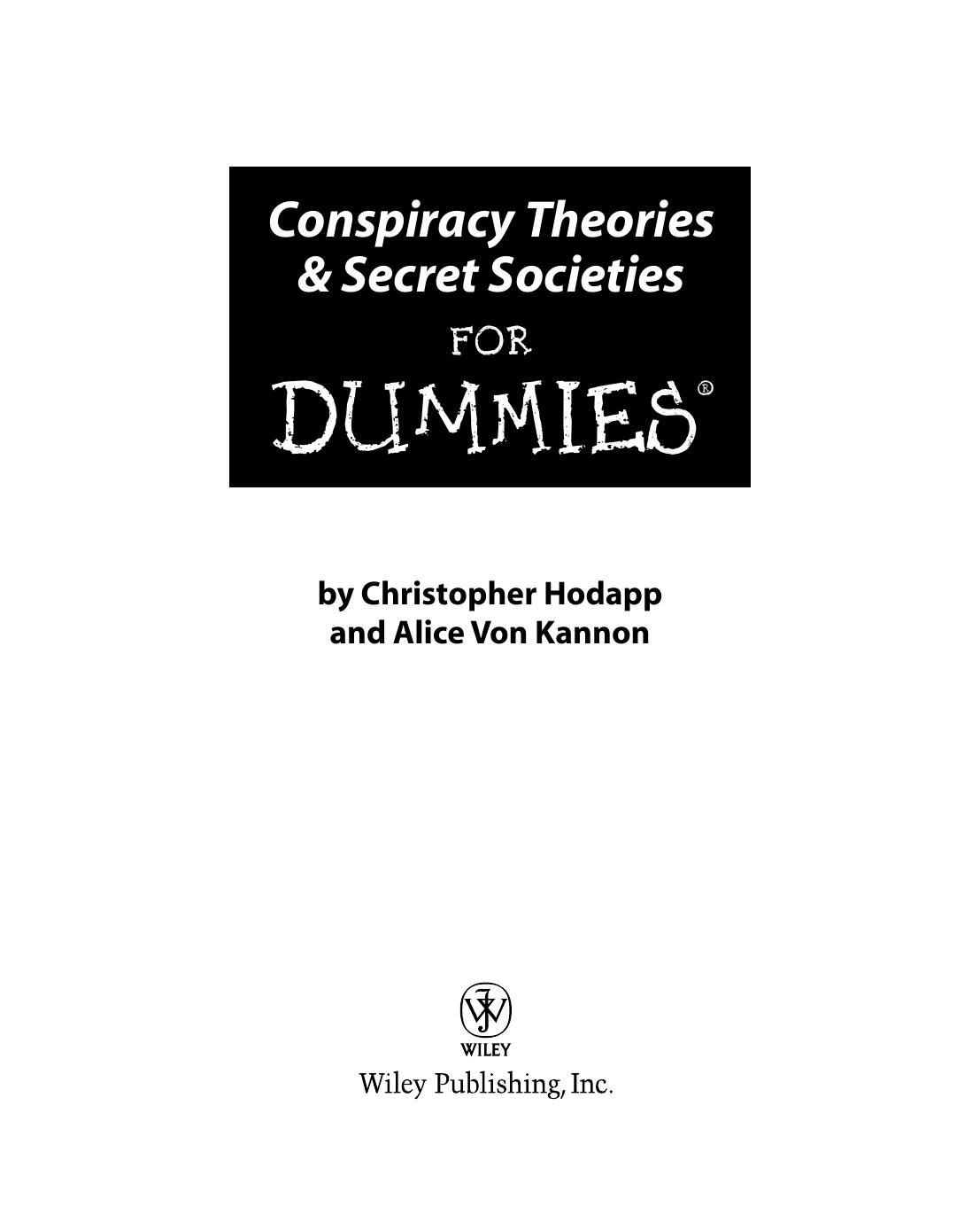 Conspiracy Theories & Secret Societies for Dummies
