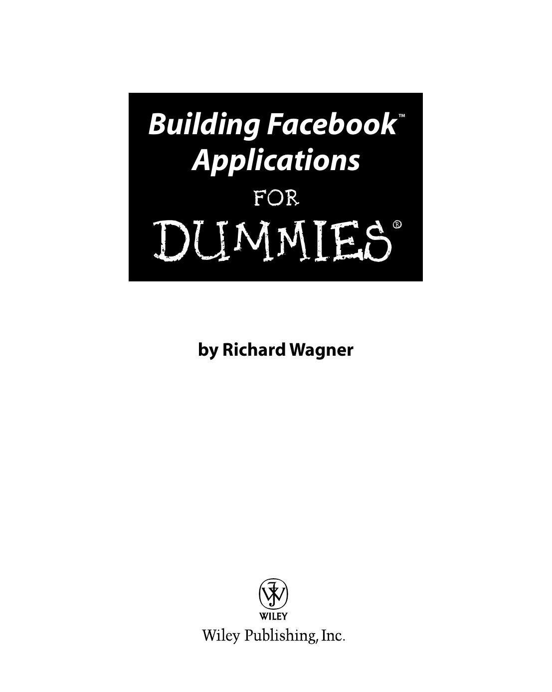 Building Facebook Applications for Dummies ISBN - 0470277955