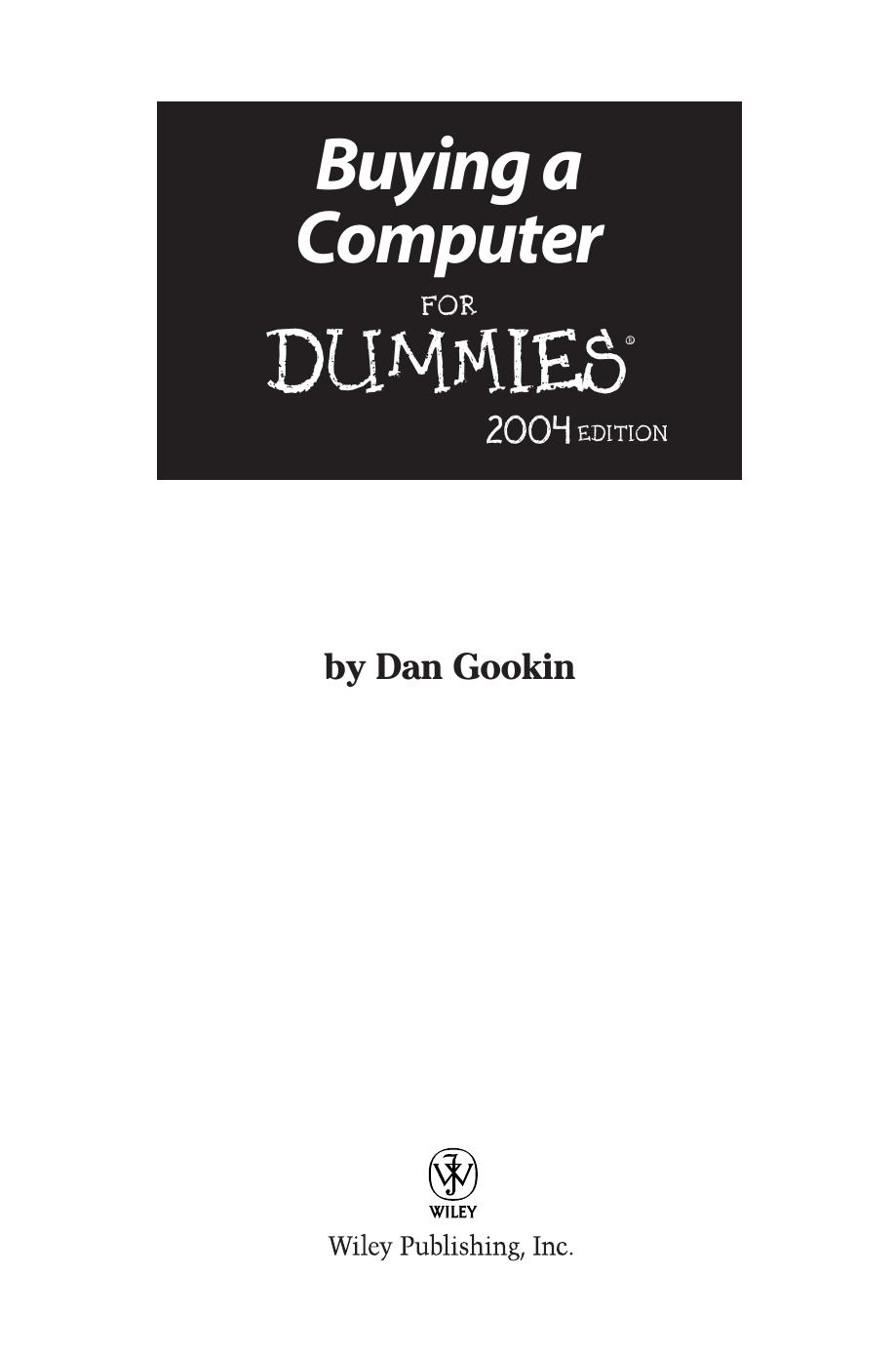 Buying a Computer For Dummies 2004