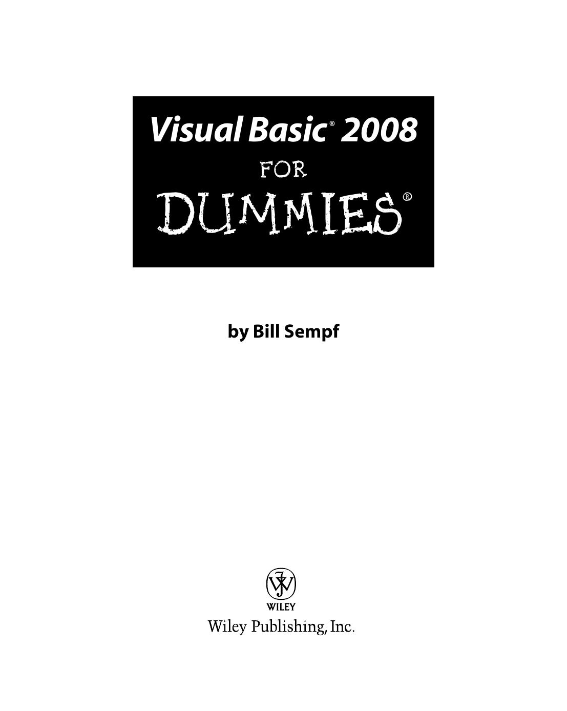 Visual Basic 2008 for Dummies