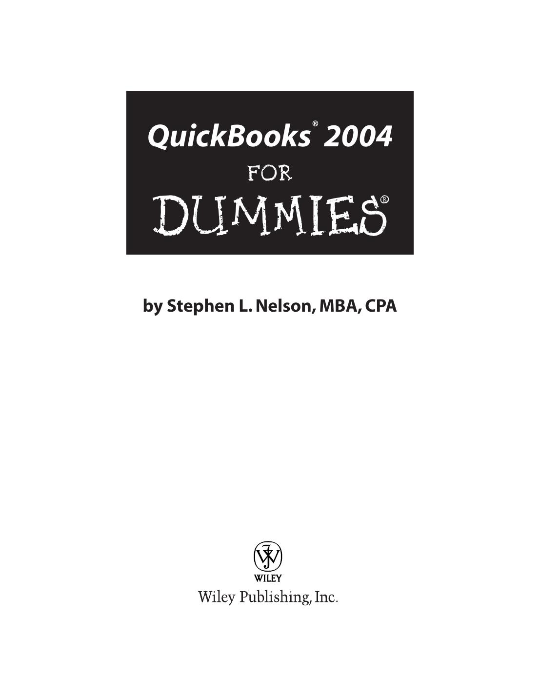 QuickBooks 2004 For Dummies