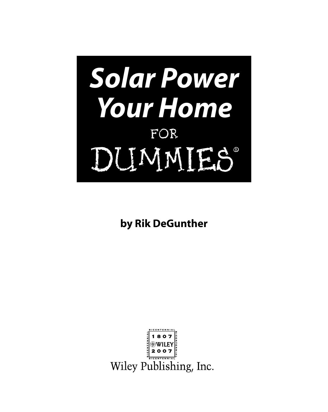 Solar Power Your Home for Dummies