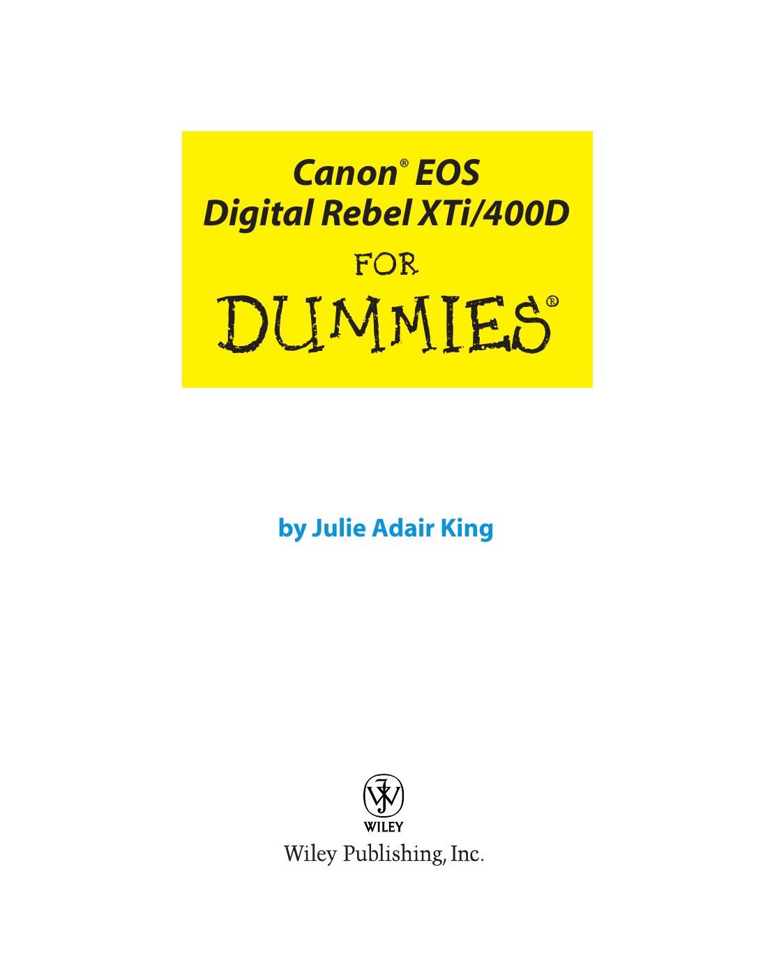 Canon EOS Digital Rebel XTi - 400D For D - 047023945X)