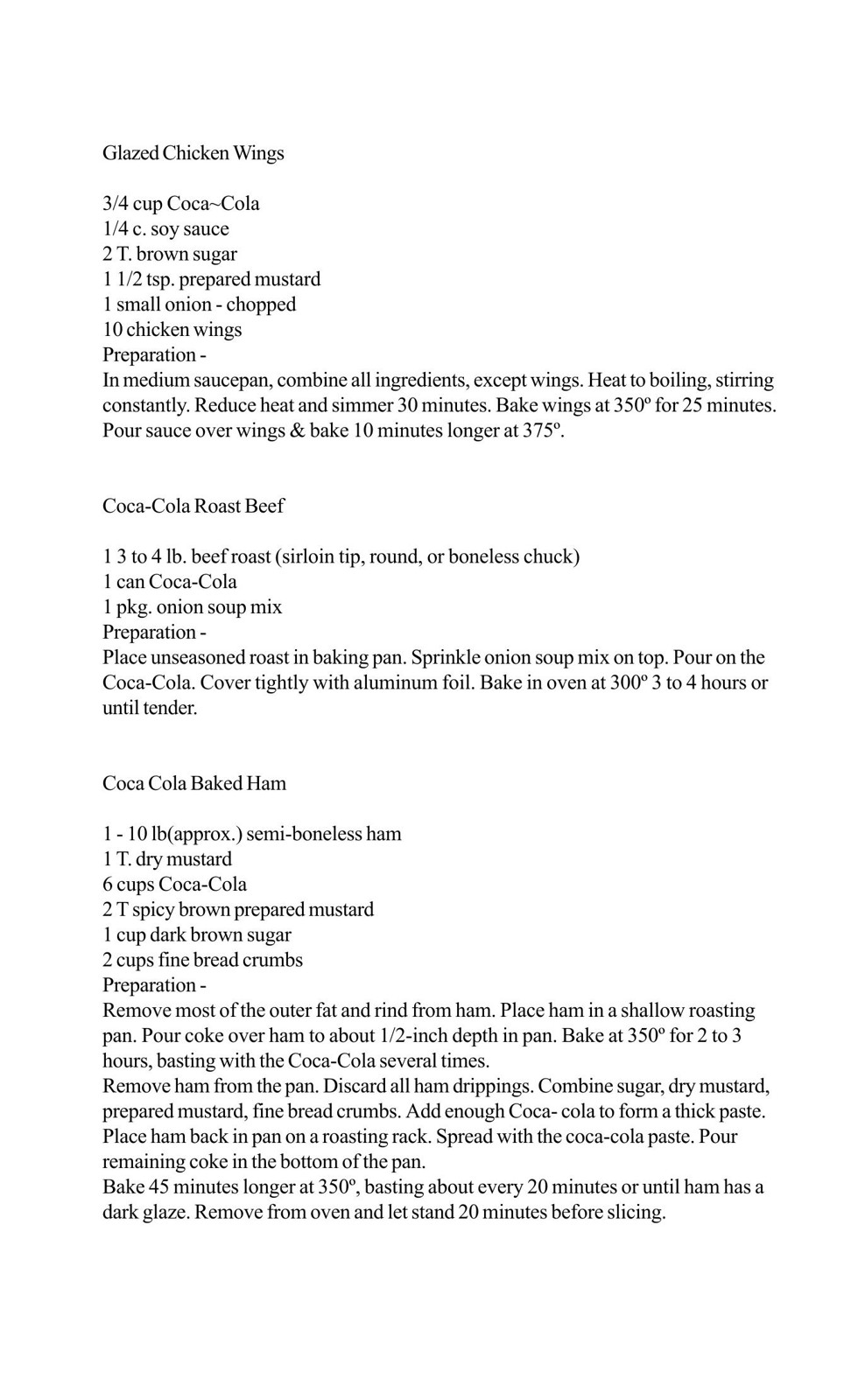 Coca-Cola Recipes