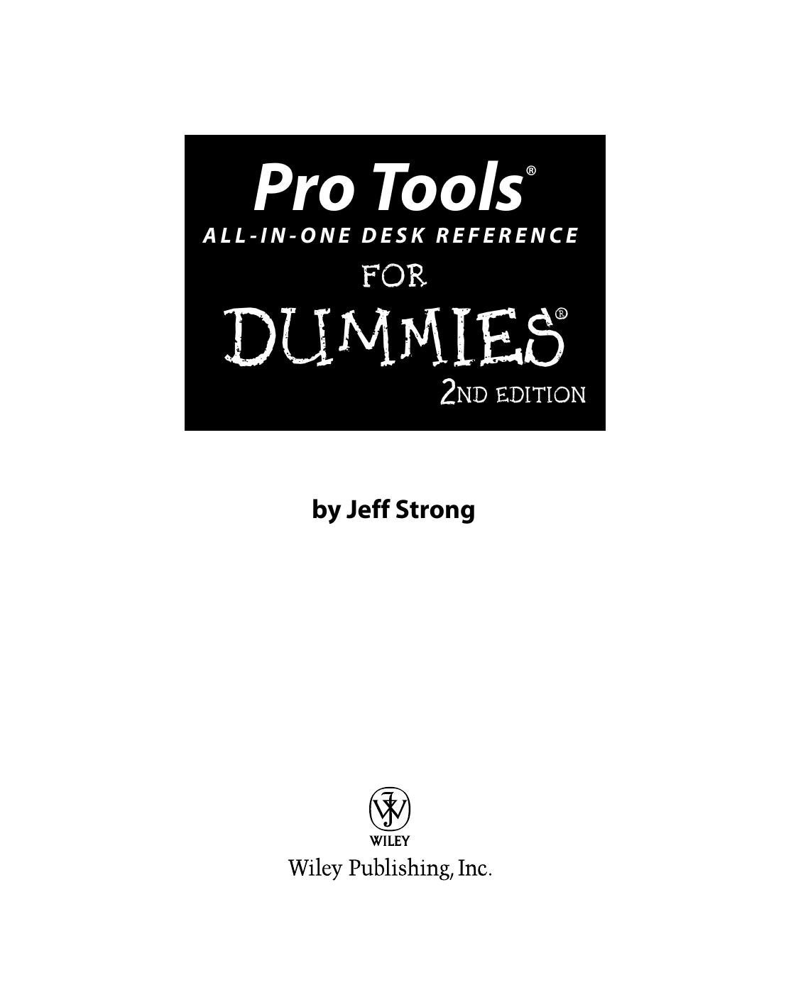 Pro Tools ALL-IN-ONE DESK REFERENCE for Dummies