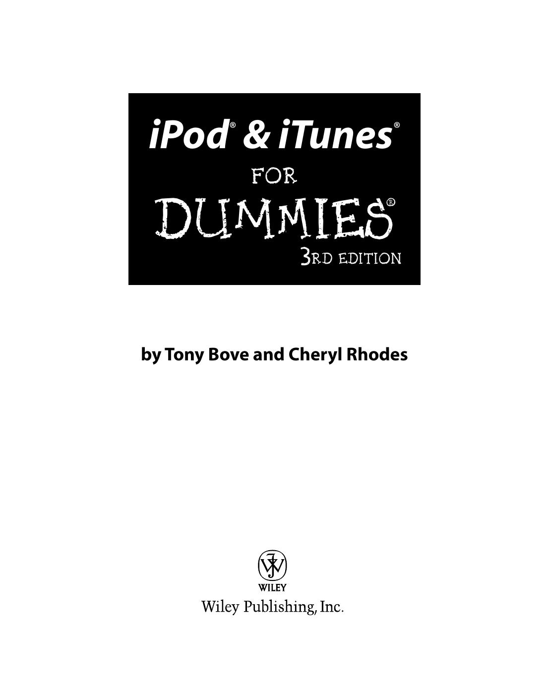 iPod & iTunes for Dummies ISBN - 0471747394