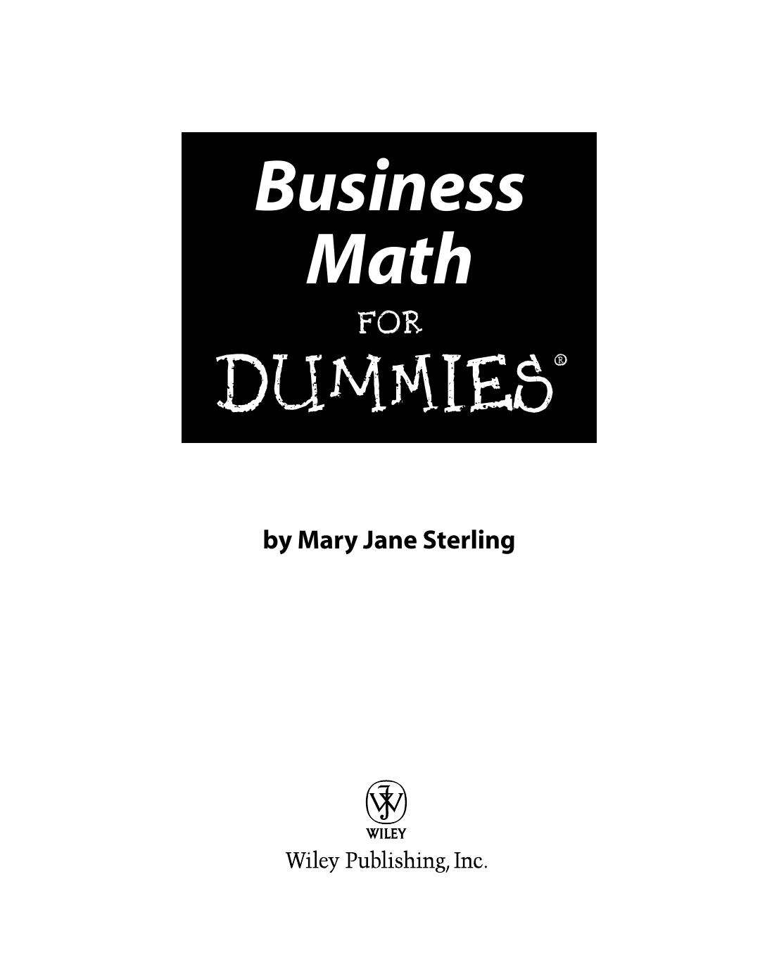 Business Math for Dummies