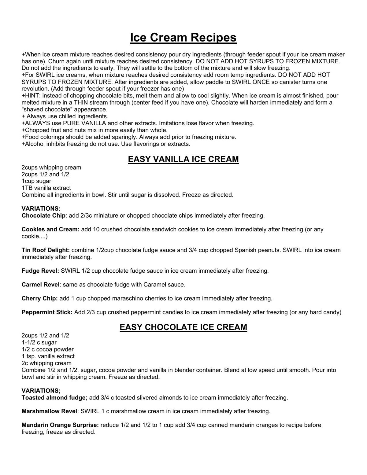 Ice Cream Recipes