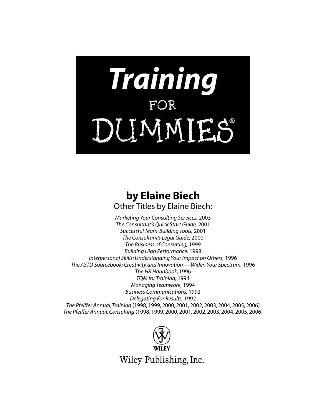 Training for Dummies
