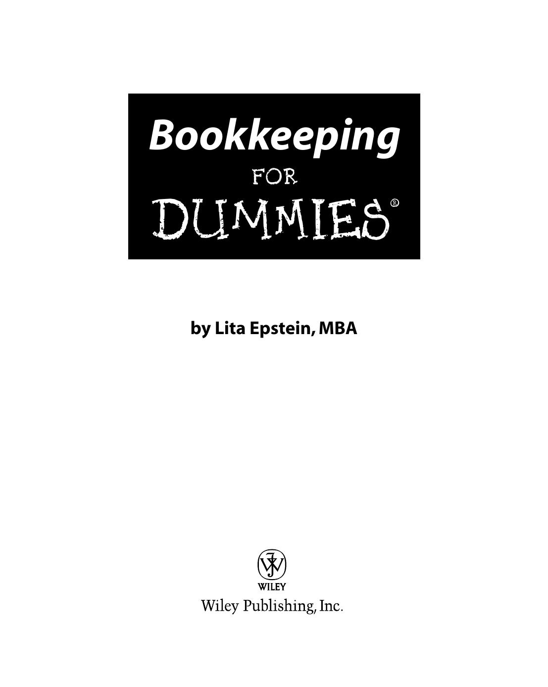 Bookkeeping for Dummies ISBN - 0764598481