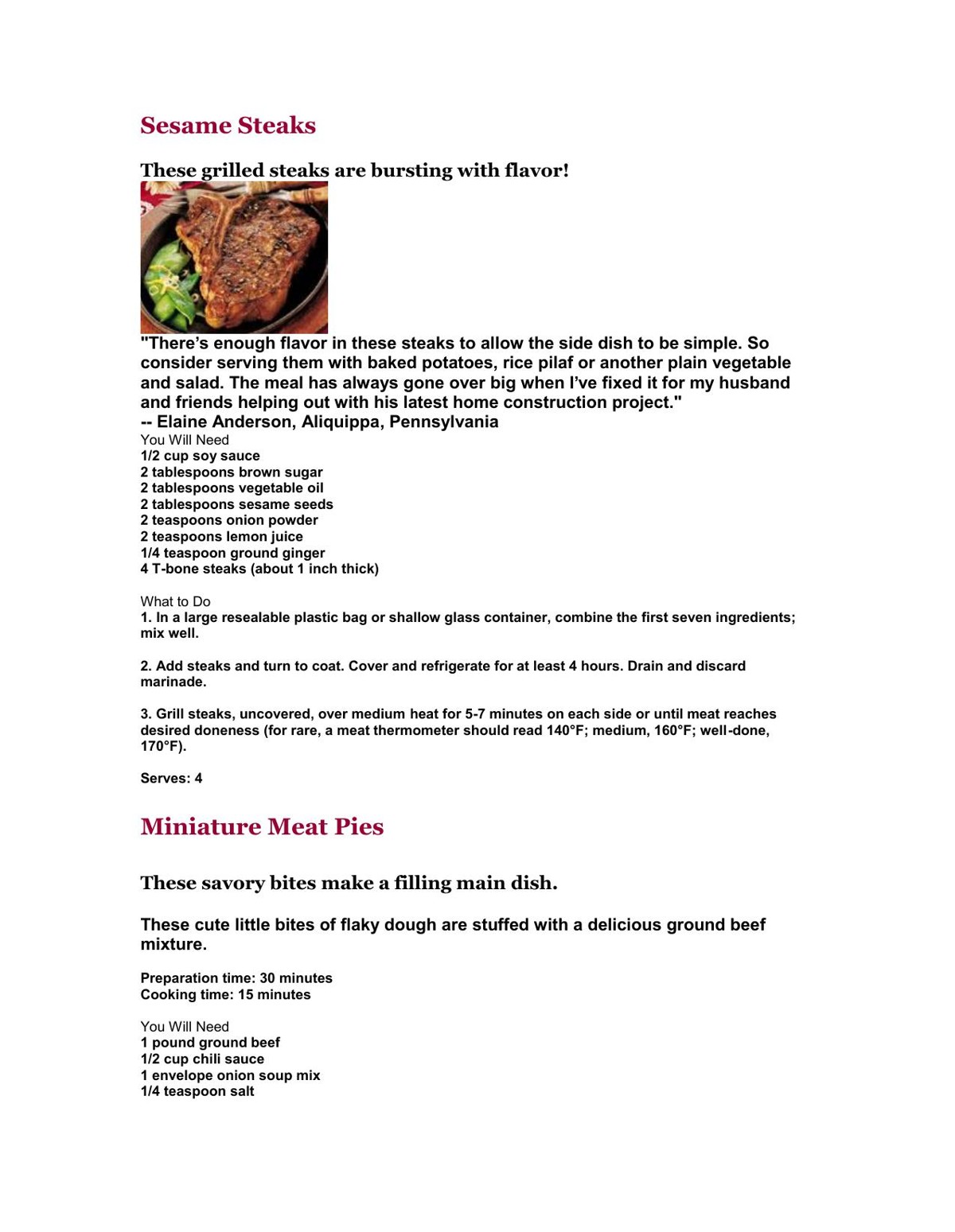 Beef Recipes