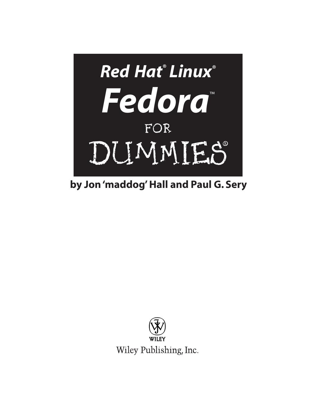 Red Hat Fedora Linux 3 for Dummies