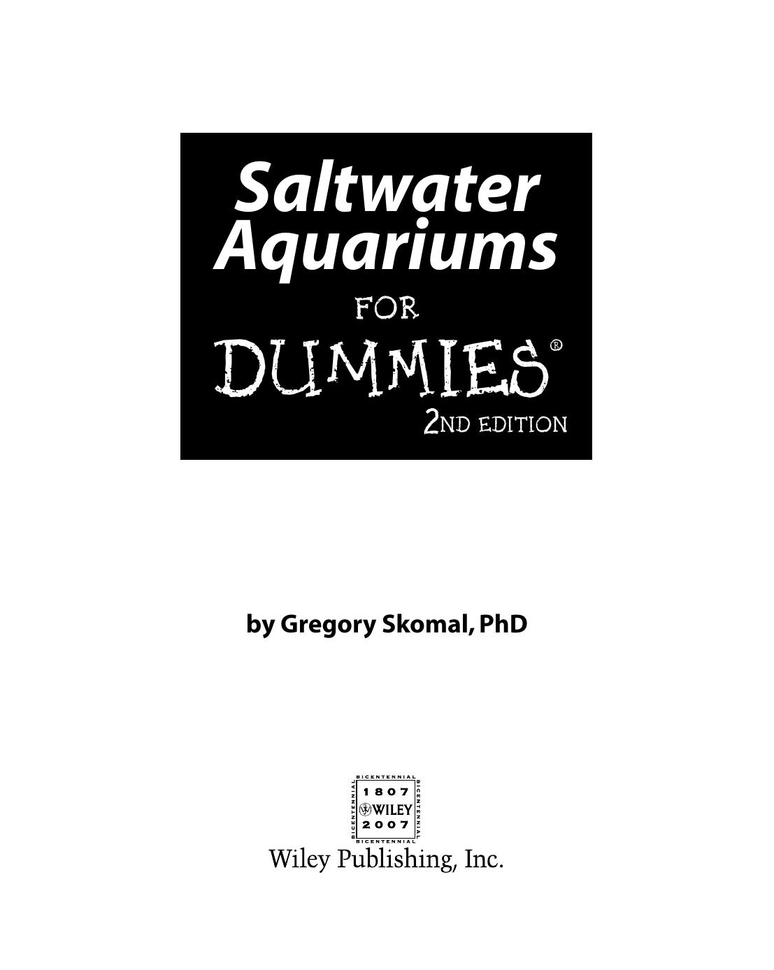 Saltwater Aquariums for Dummies