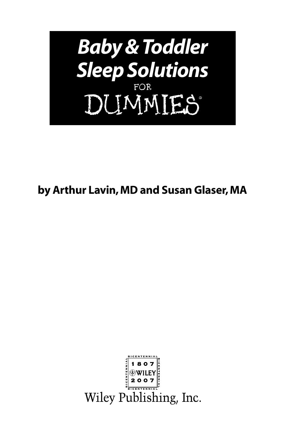 Baby & Toddler Sleep Solutions for Dummies