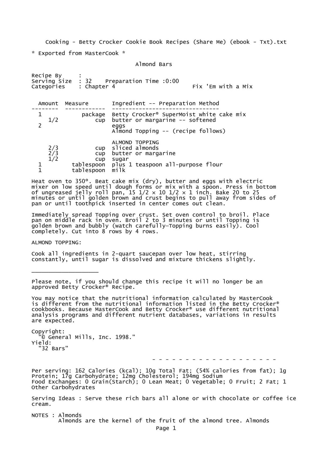 Cooking - Betty Crocker Cookie Book Recipes (Share Me) (ebook - Txt).txt - Notepad