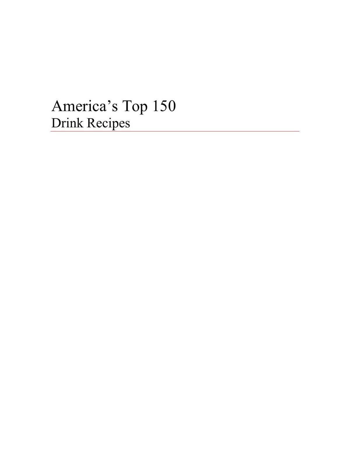 America's Top 150 Drinks