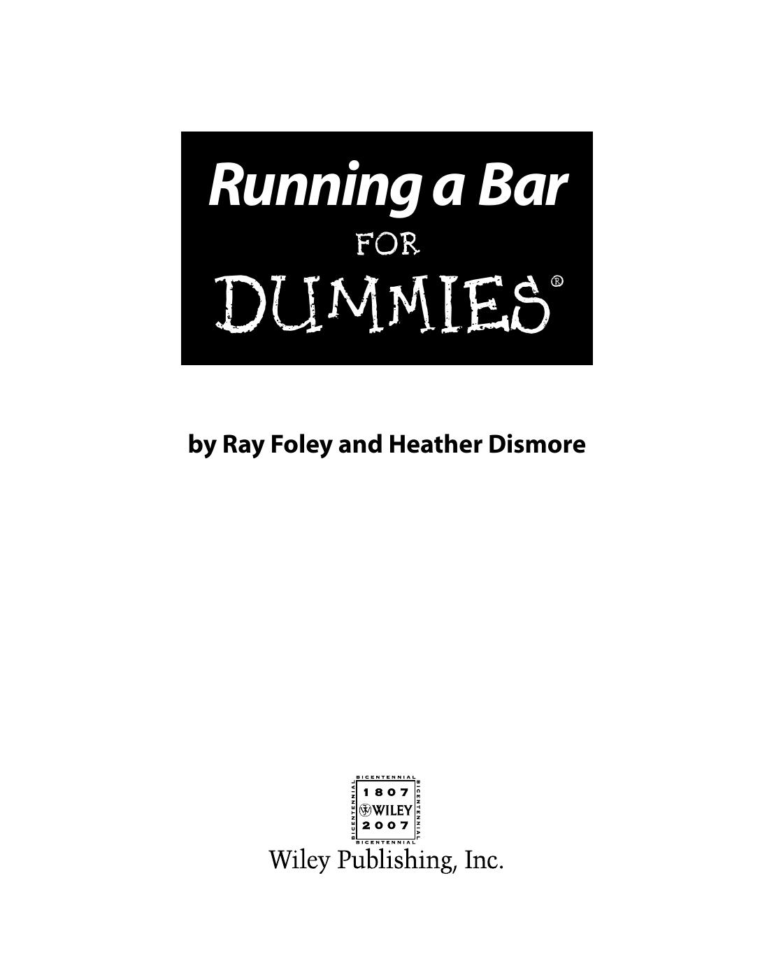 Running a Bar for Dummies