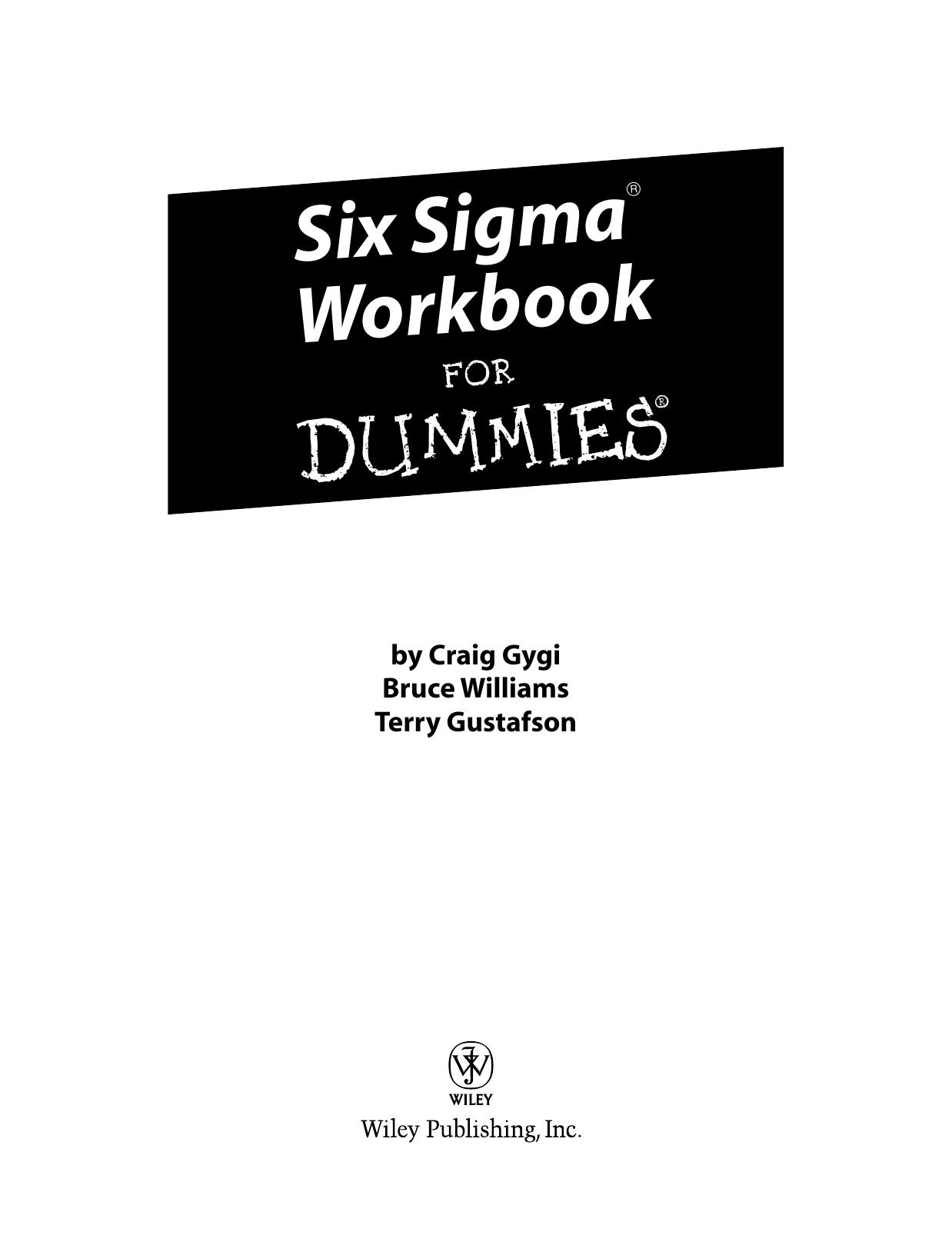 Six Sigma Workbook for Dummies ISBN - 0470045191