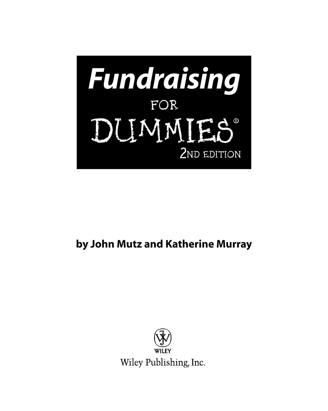 Fundraising for Dummies