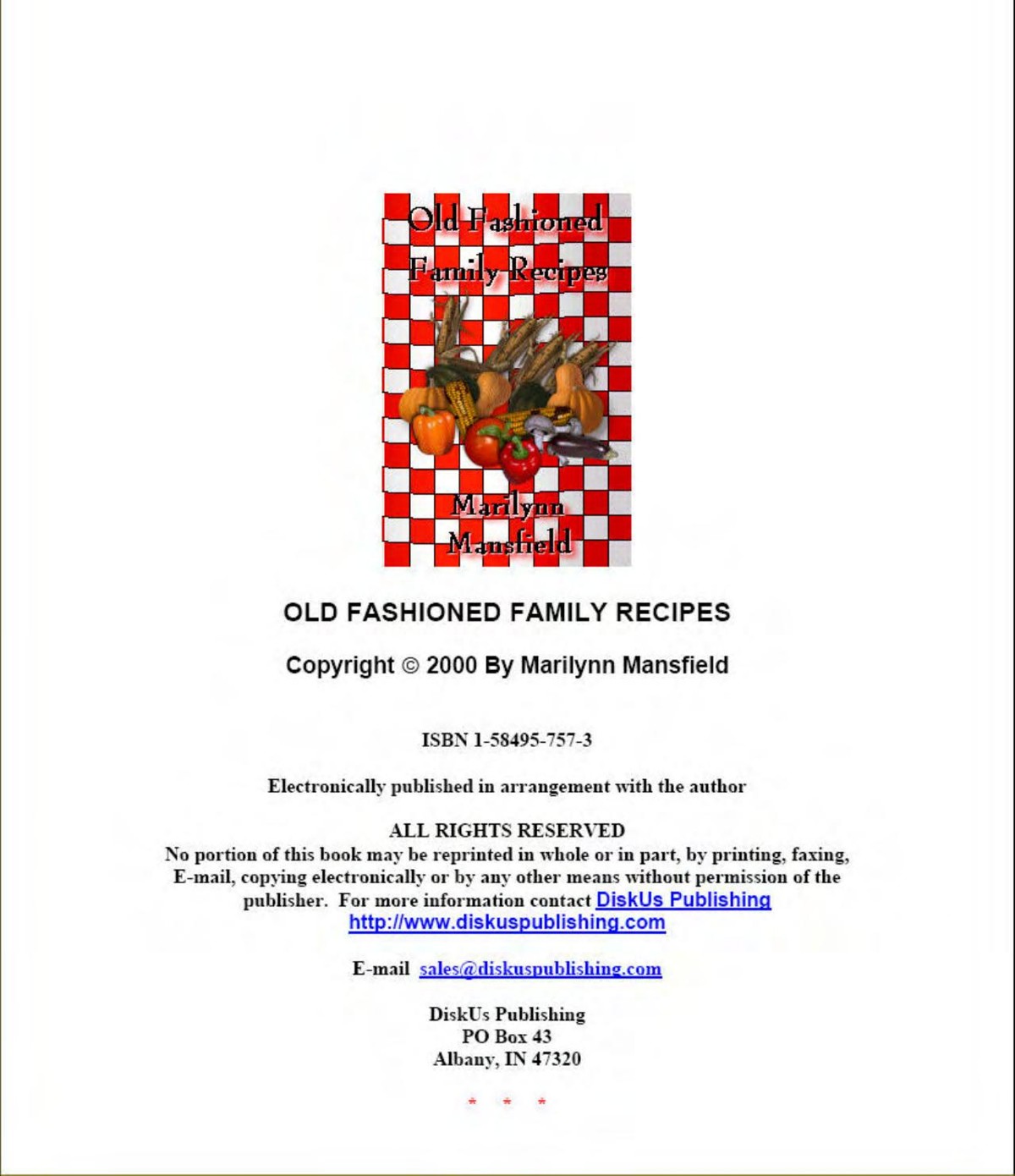 Old fashioned family recipes