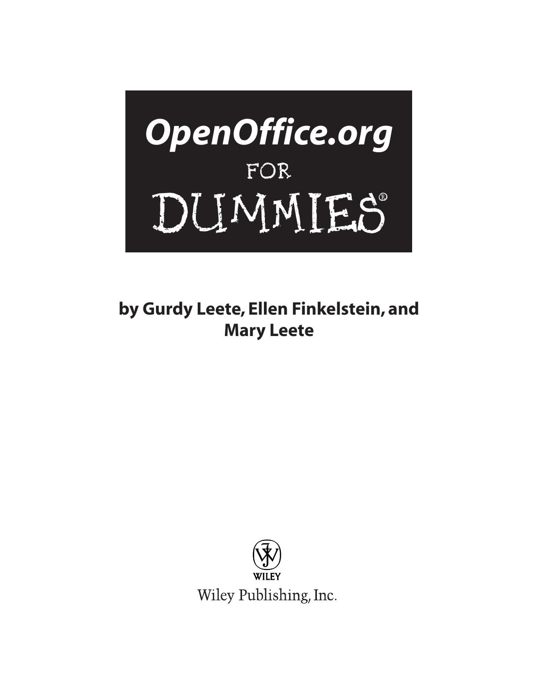 OpenOffice.org for Dummies