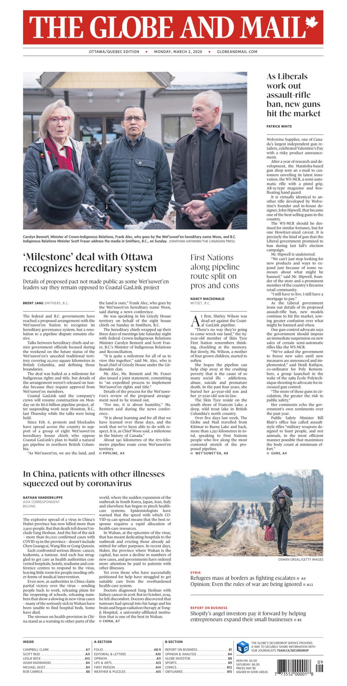 The Globe and Mail (Ottawa Que bec Edition) [2020.03.02]