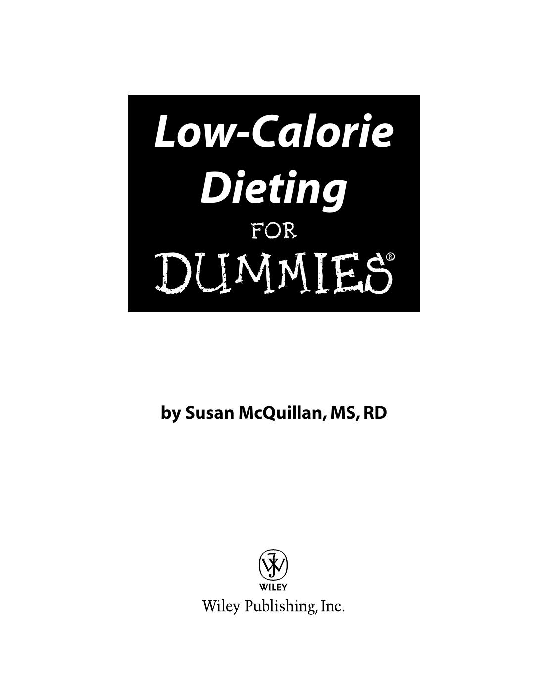 Low-Calorie Dieting for Dummies ISBN - 0764599054