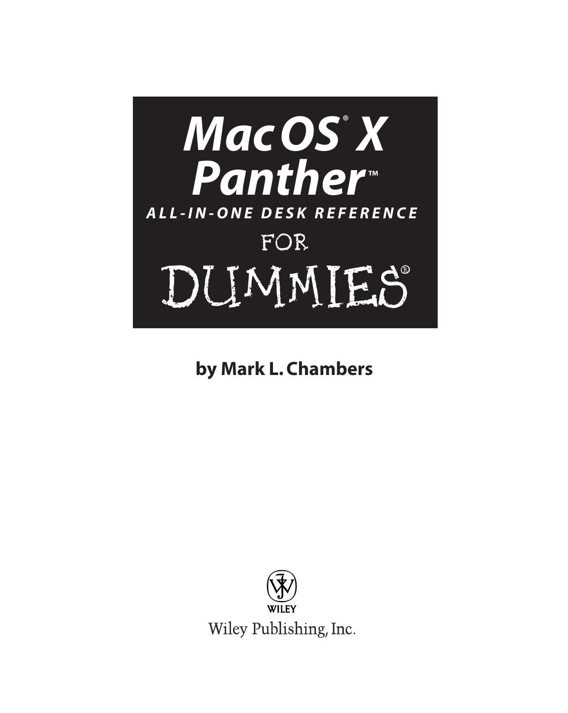 Mac OS X Panther All-In-One Desk Reference for Dummies