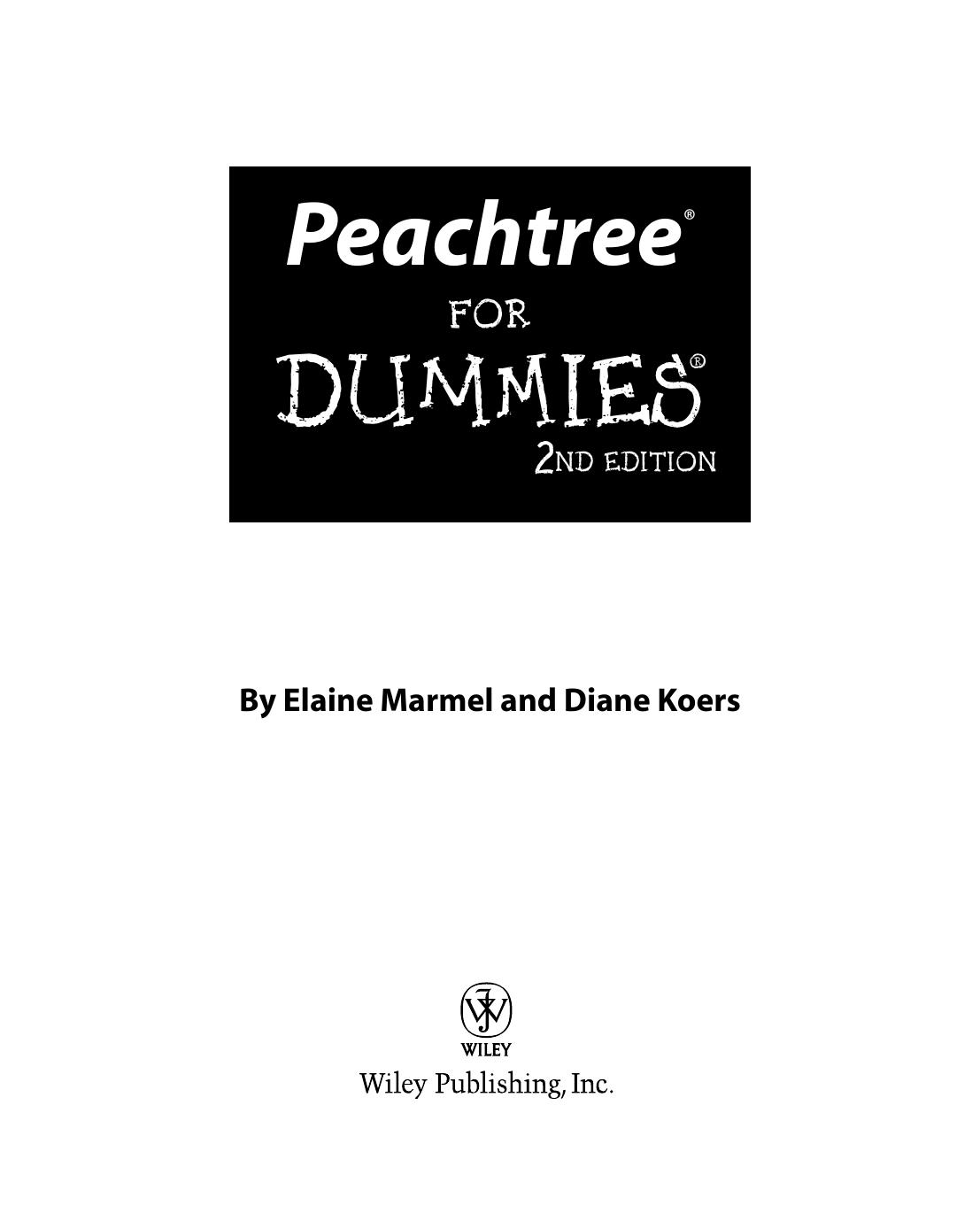Peachtree For Dummies, 2nd Edition
