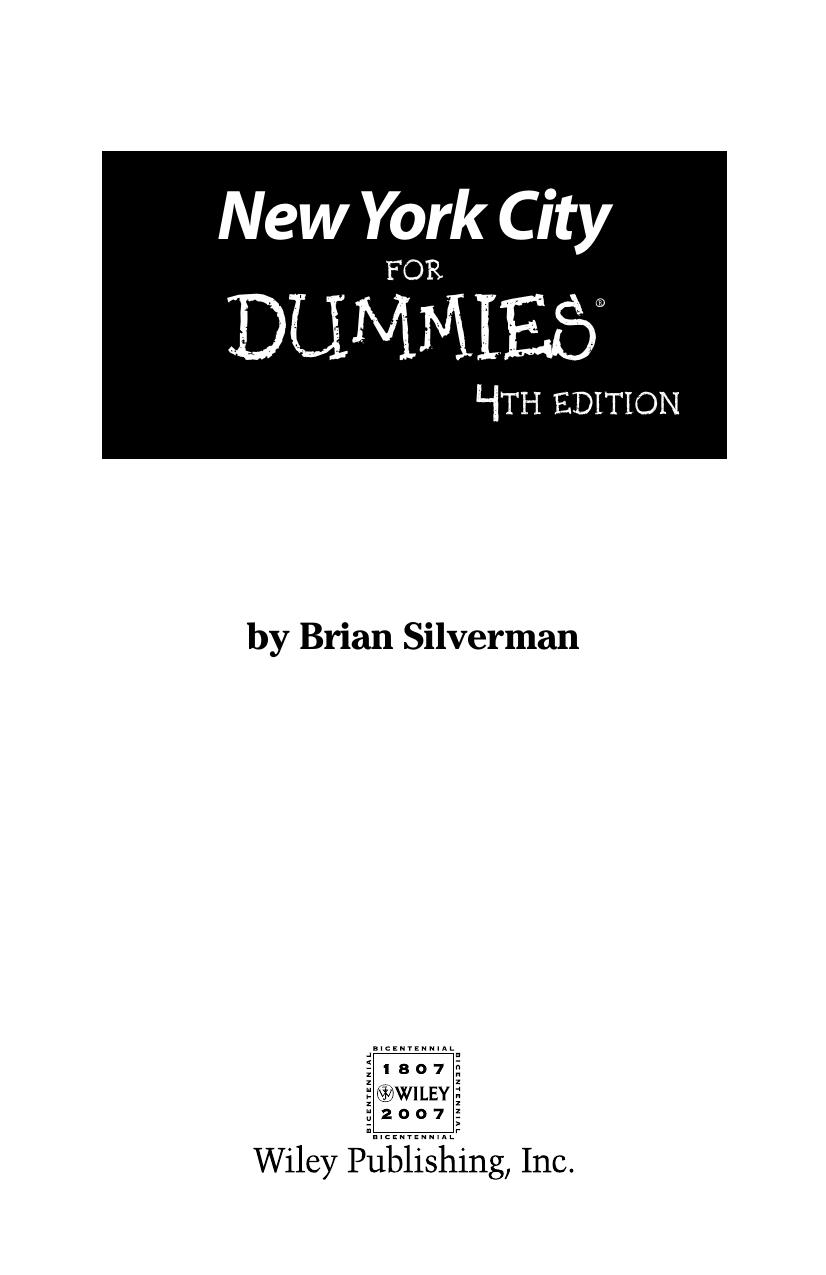 New York City for Dummies ISBN - 0471945501