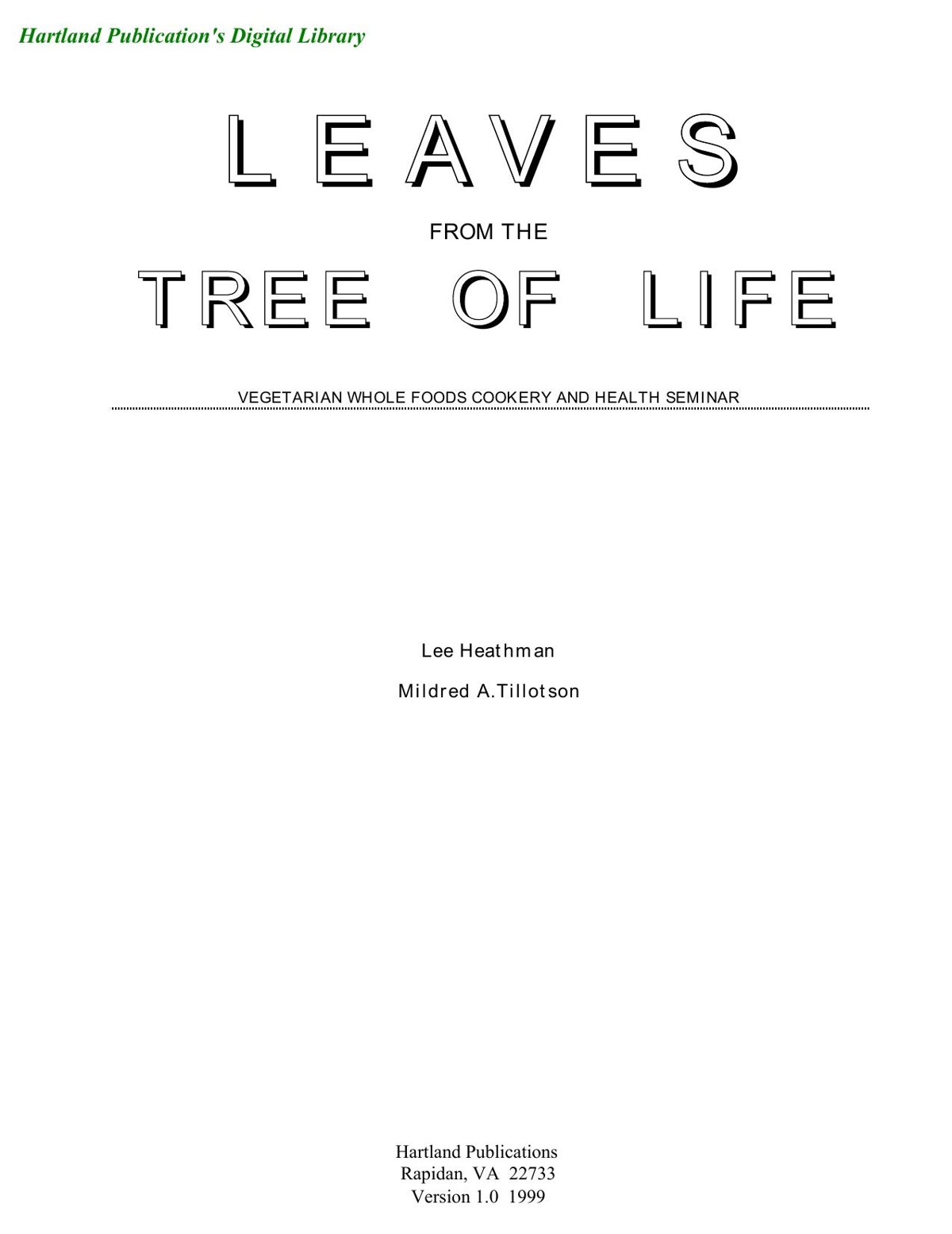Leaves From the Tree of Life