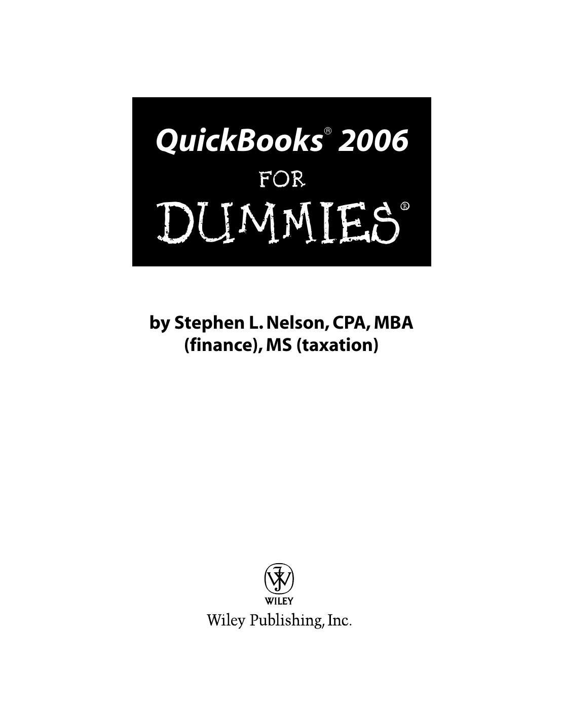 Quickbooks 2006 For DUMMIES