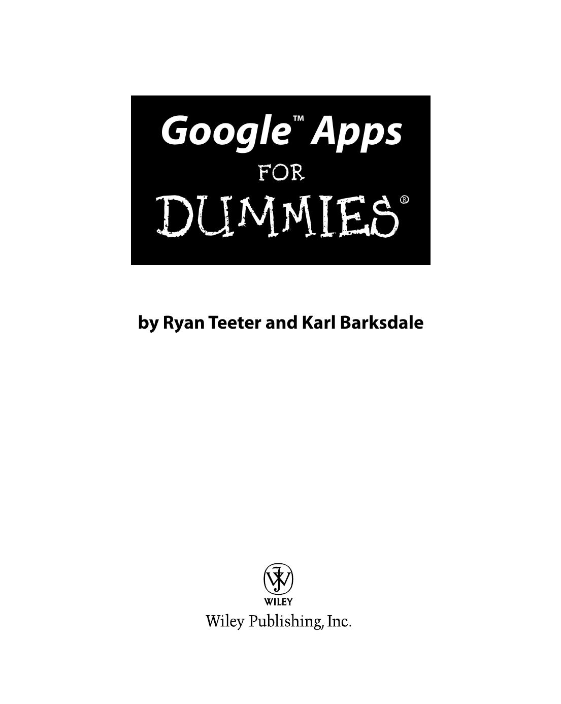 Google Apps for Dummies