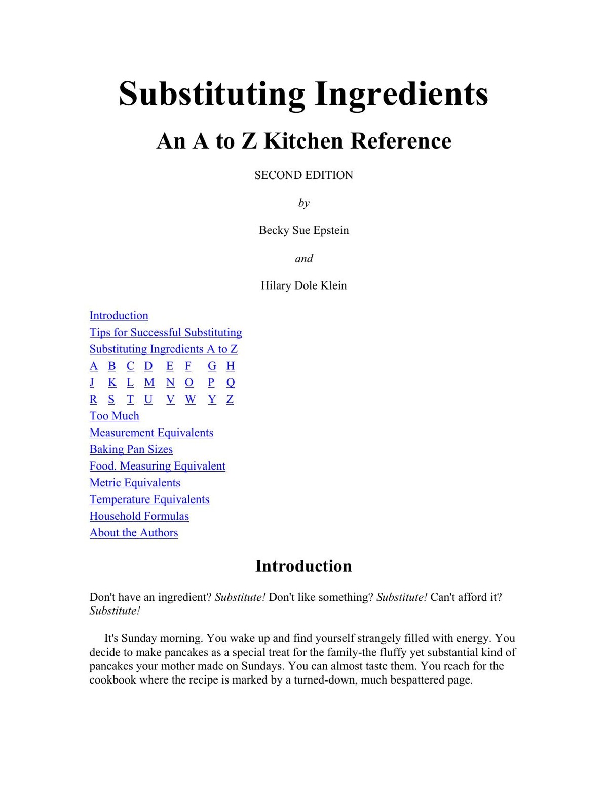 Substituting Ingredients