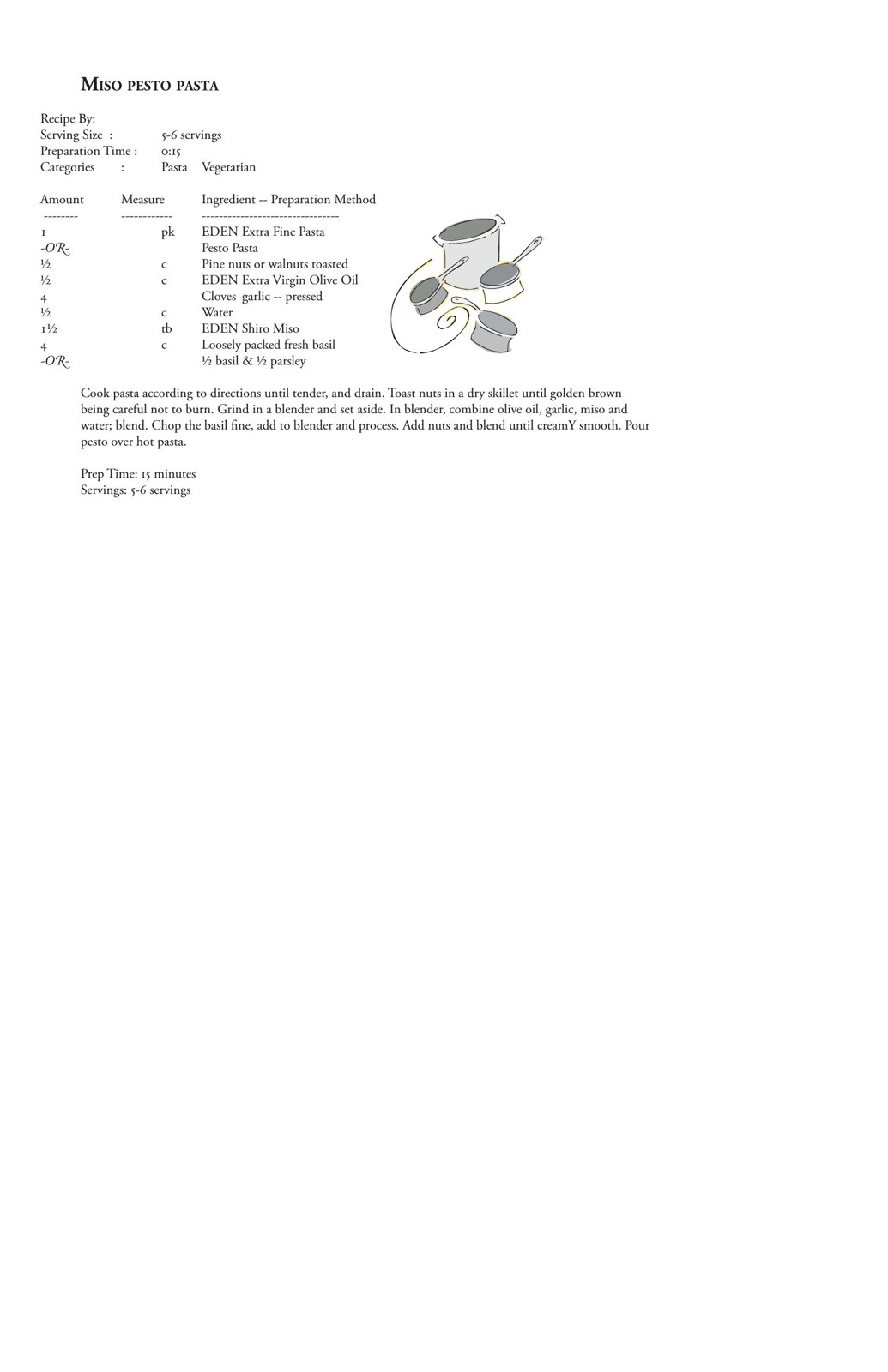 Vegaterian miso pasto Pasta recipe