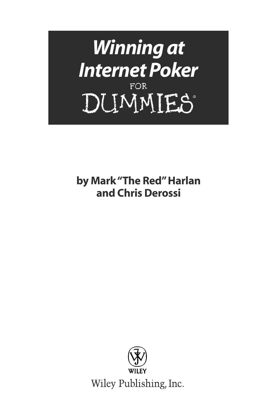 Winning at Internet Poker for Dummies