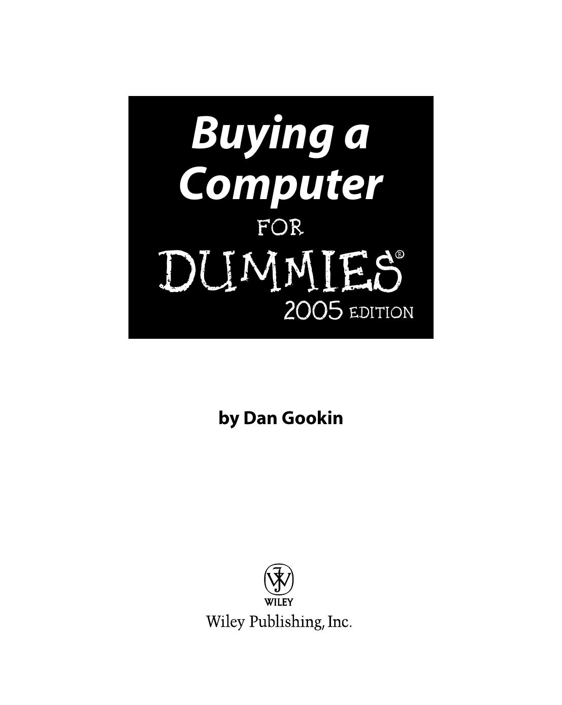 Buying a Computer For Dummies 2005 Edition