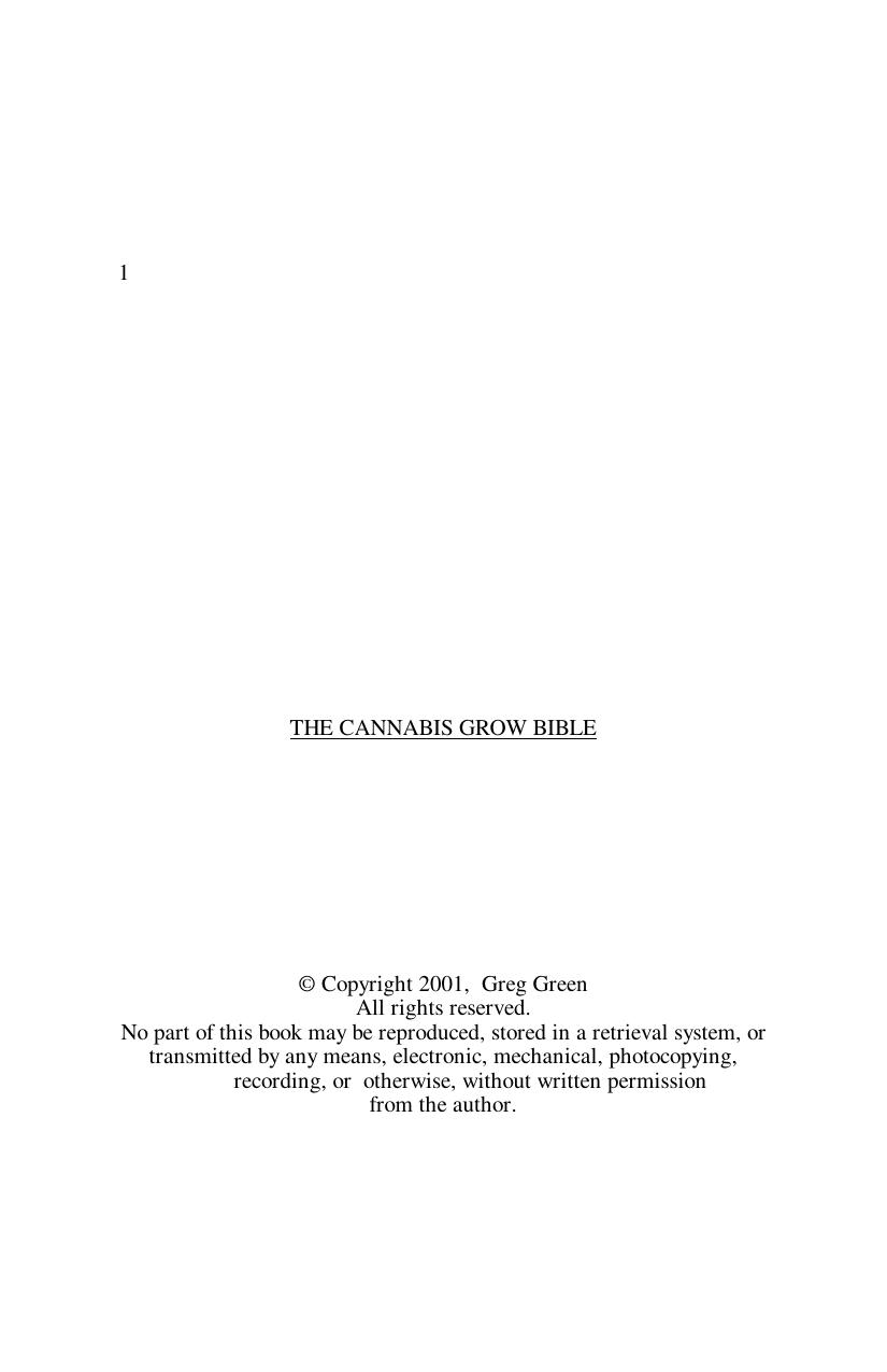The Cannabis Grow Bible The Definitive