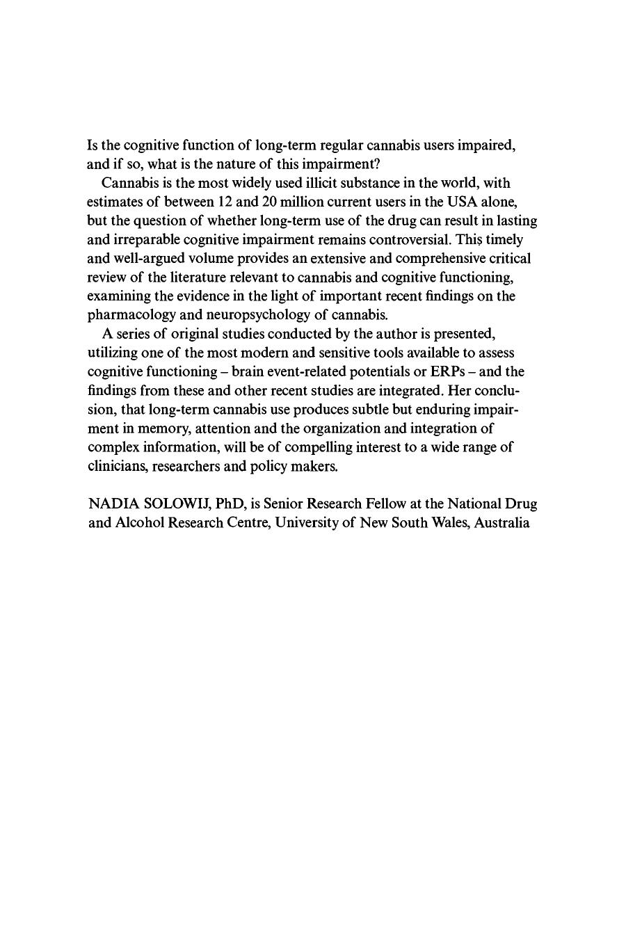 Solowij-1998-Cannabis and Cognitive Functioning
