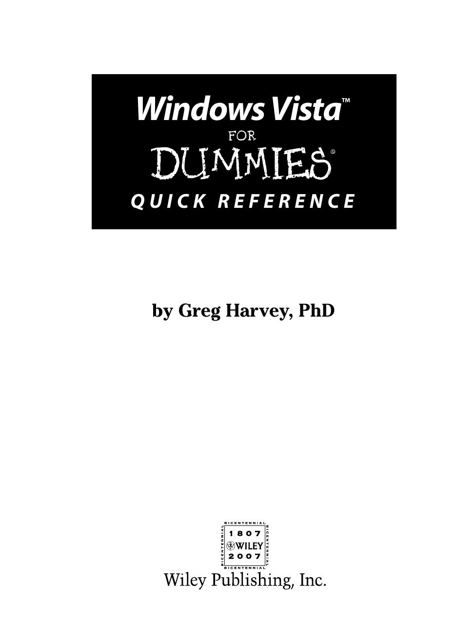 Windows Vista for Dummies