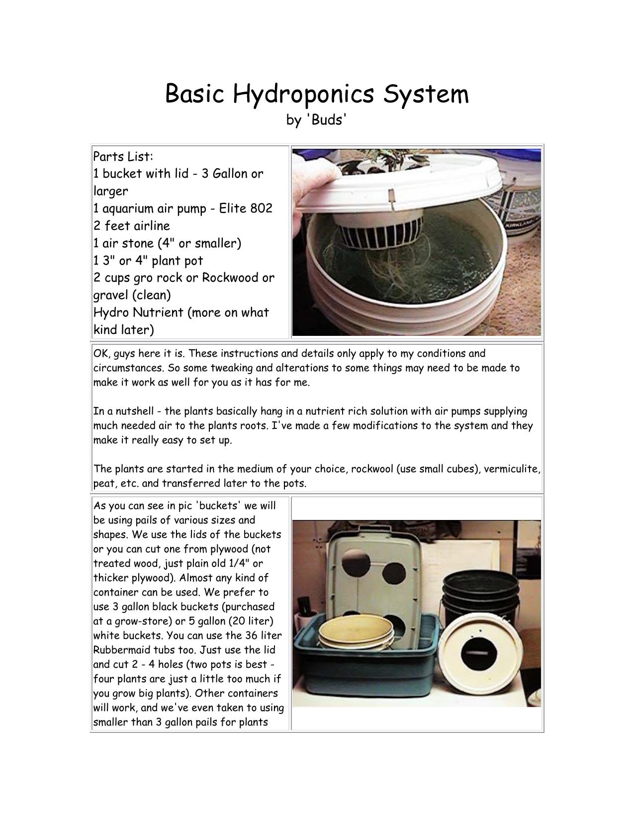 Basic Hydroponics System